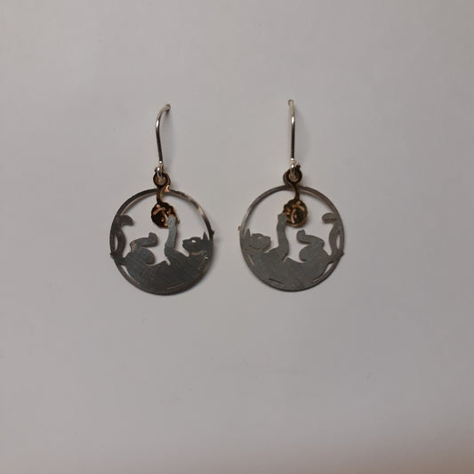 Sterling Silver Cat Earring