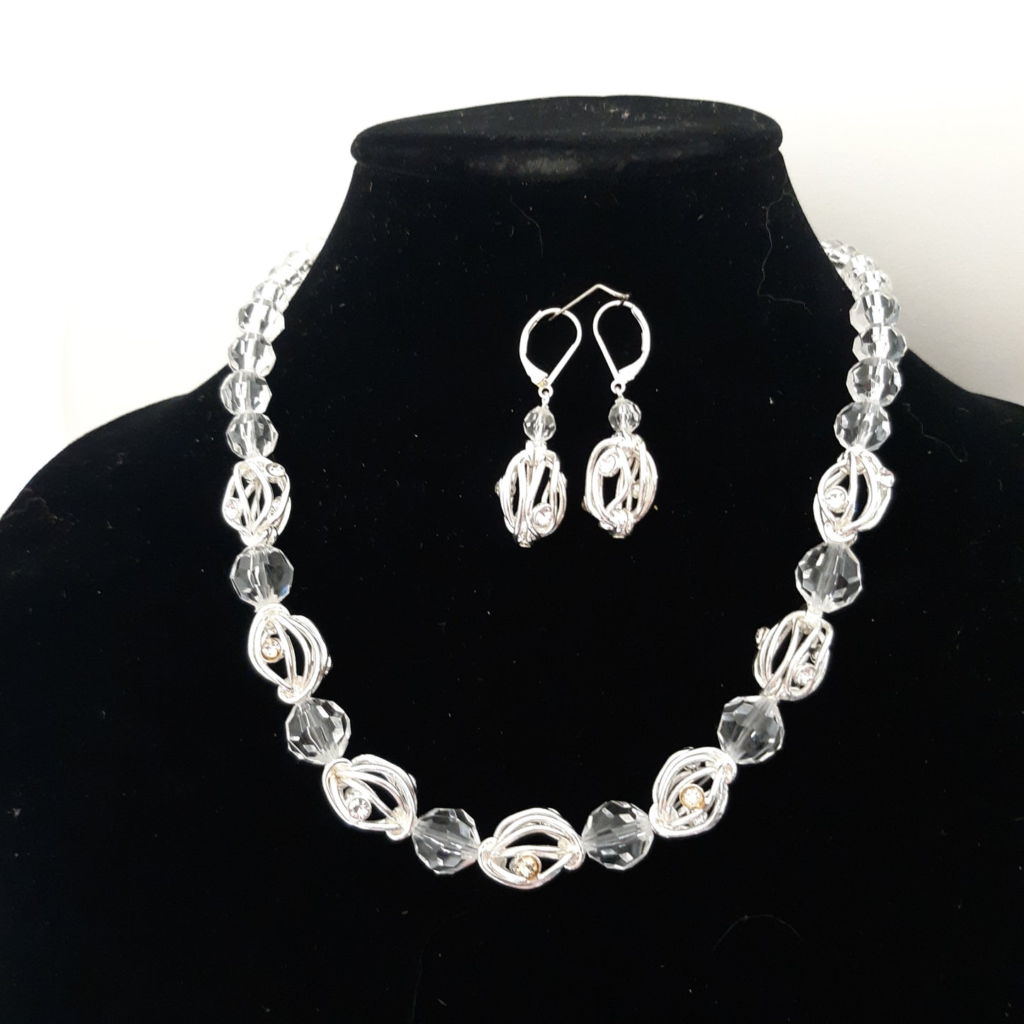 Silver Necklace Earring Set