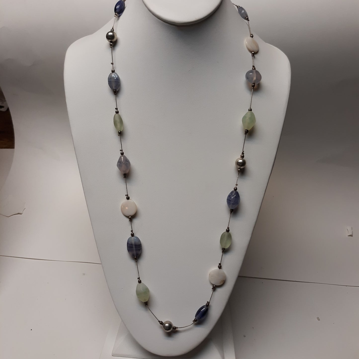 Frosted Glass & Shell Necklace