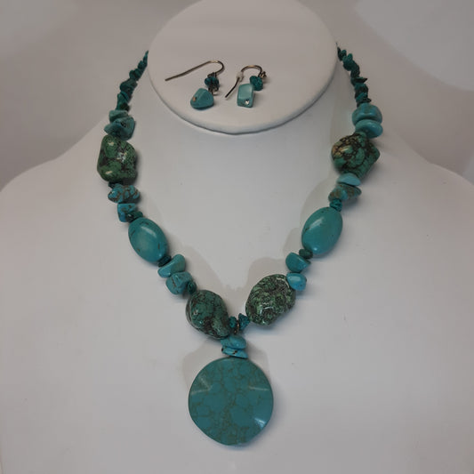 Turquoise Necklace Earring Set