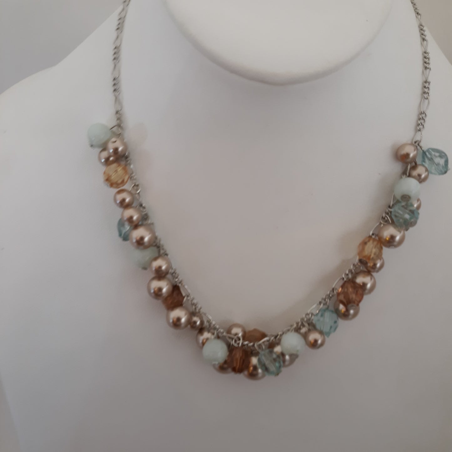 Copper and Crystal Tone  Necklace