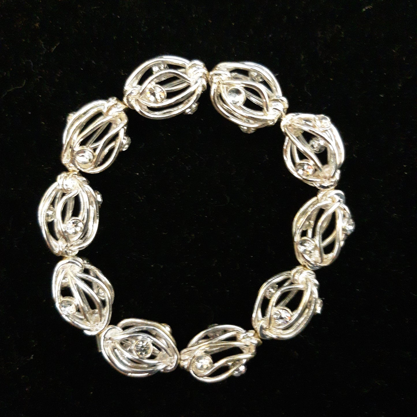 Silver Tone Bracelets with Crystal