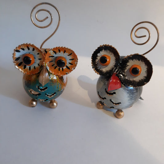 Hande Made Metal Owls