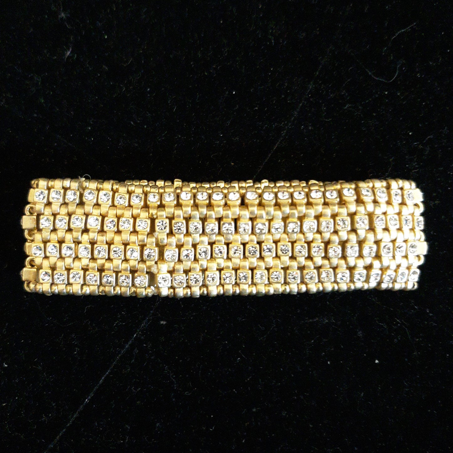 Gold Tone with Clear Crystals