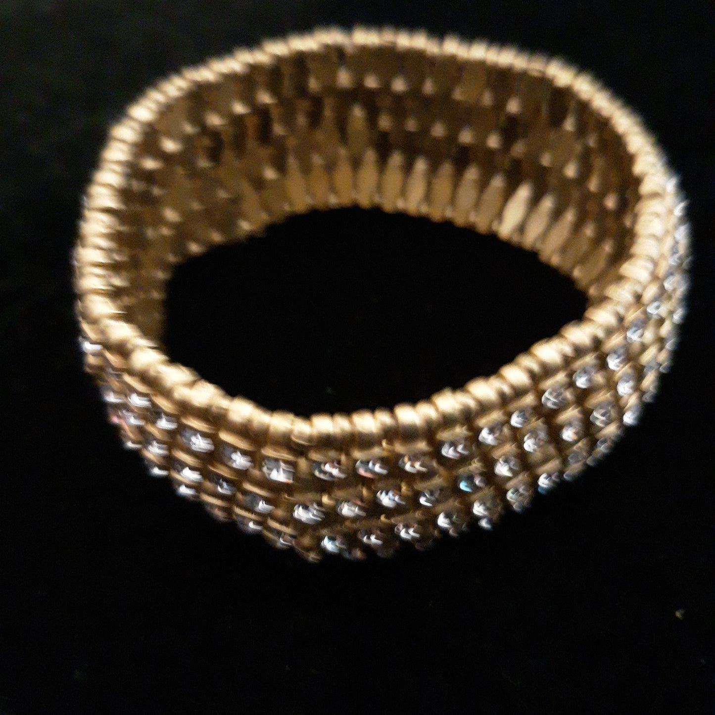 Gold Tone with Clear Crystals