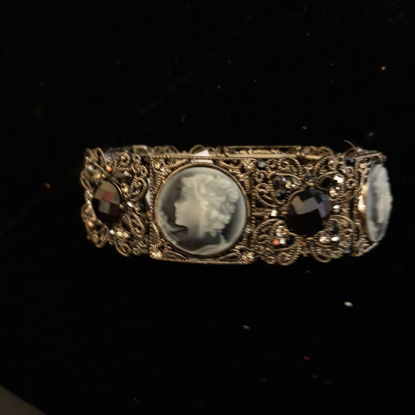 Antique Silver Cameo Bracelet