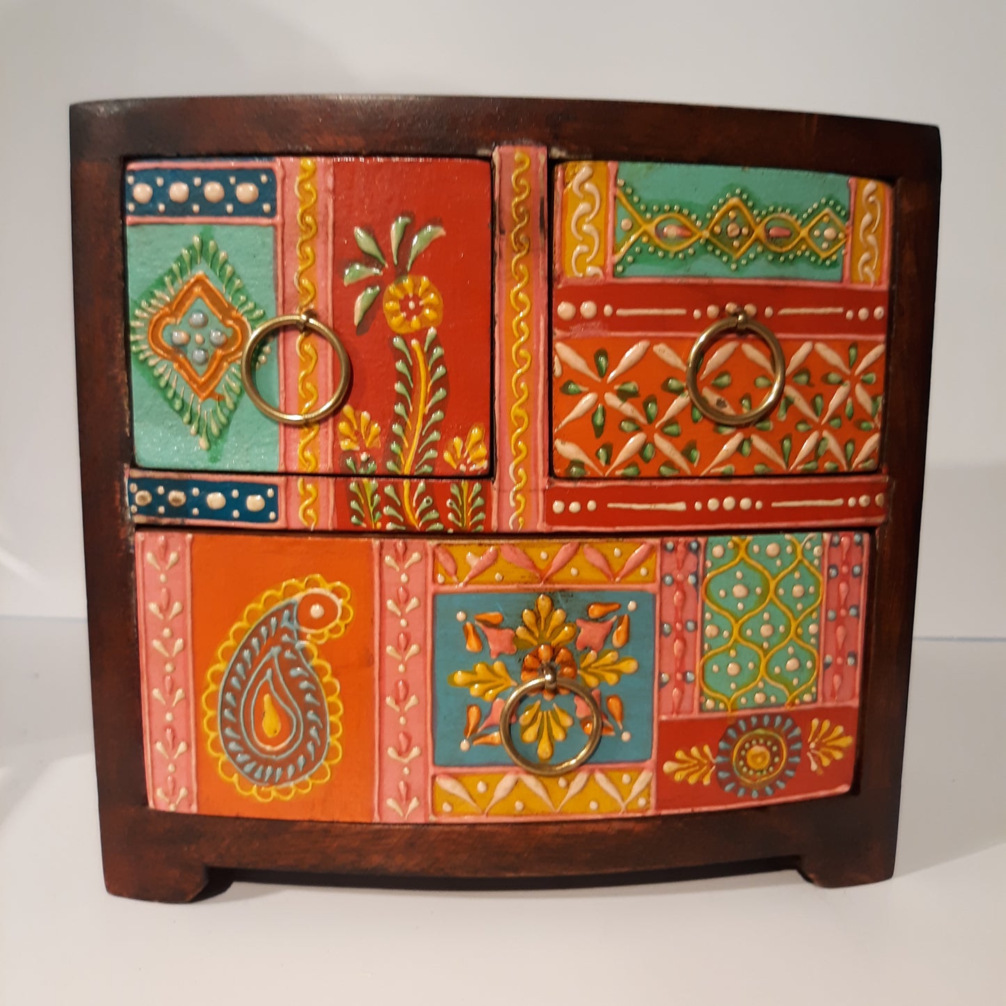 Three Draw Inlaid Mini Cabinet