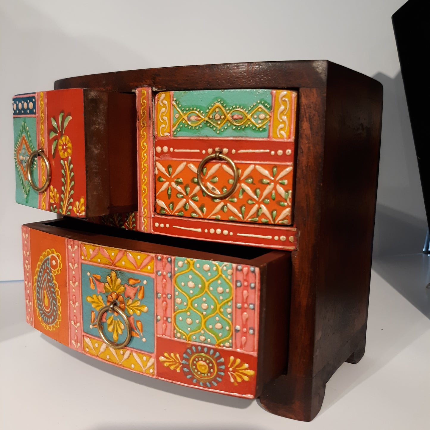 Three Draw Inlaid Mini Cabinet