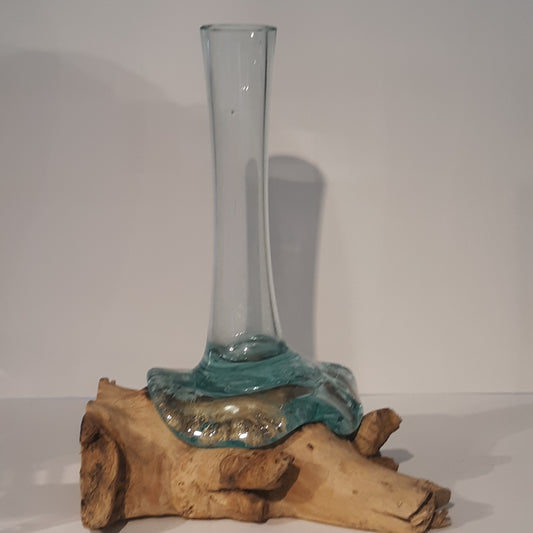 Driftwood Glass Art Work Vase