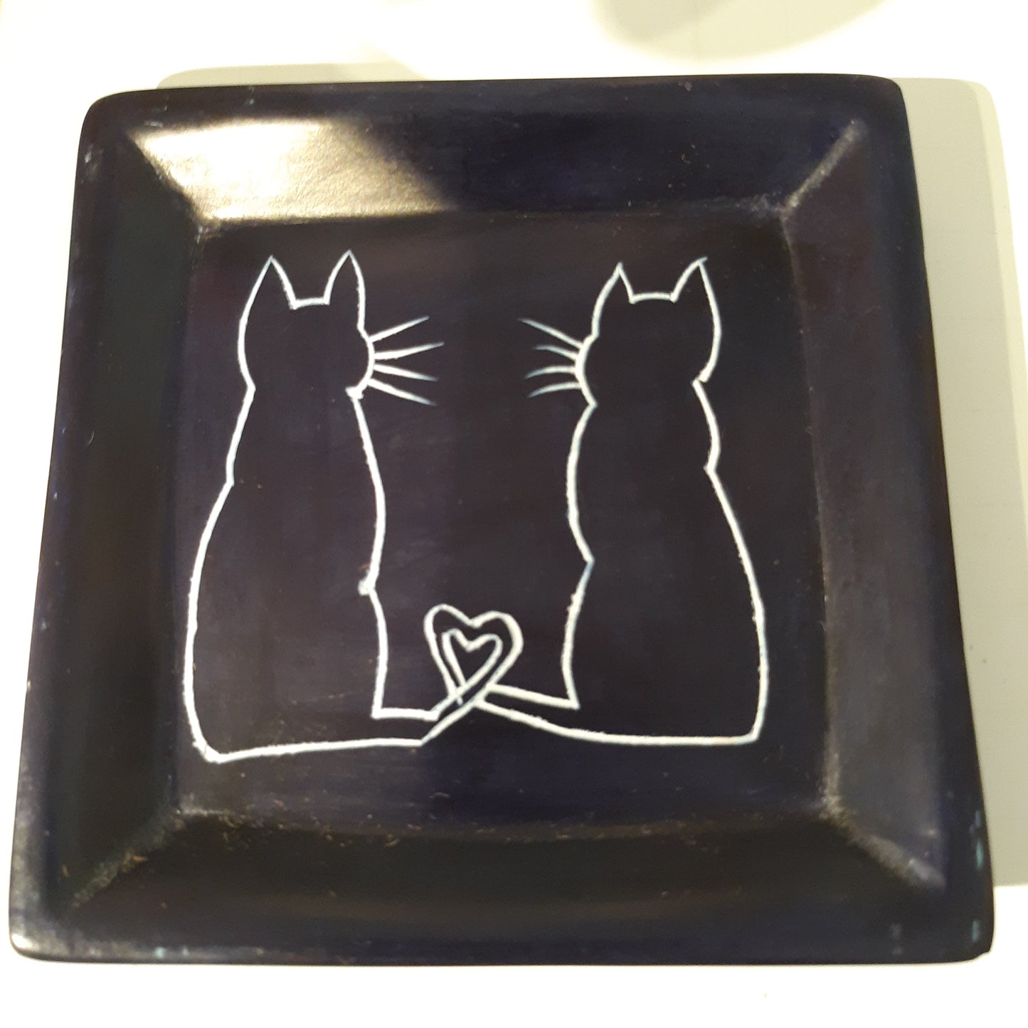 Soapstone Cat Dish