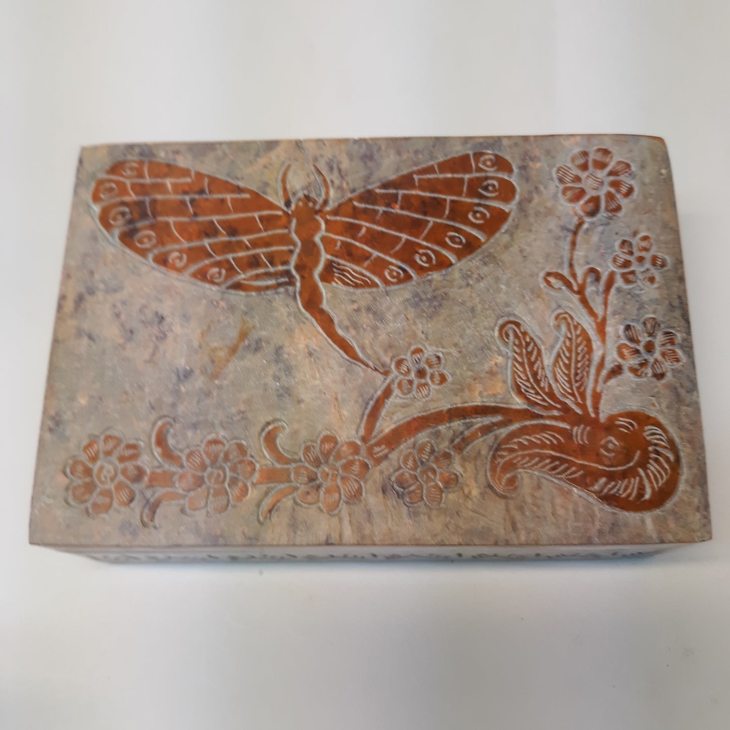 Dragonfly Soapstone Box