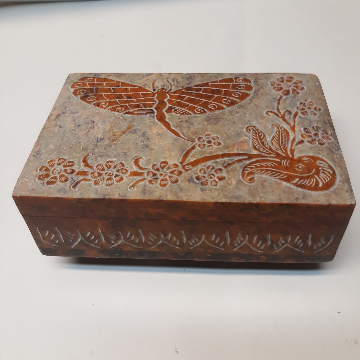 Dragonfly Soapstone Box