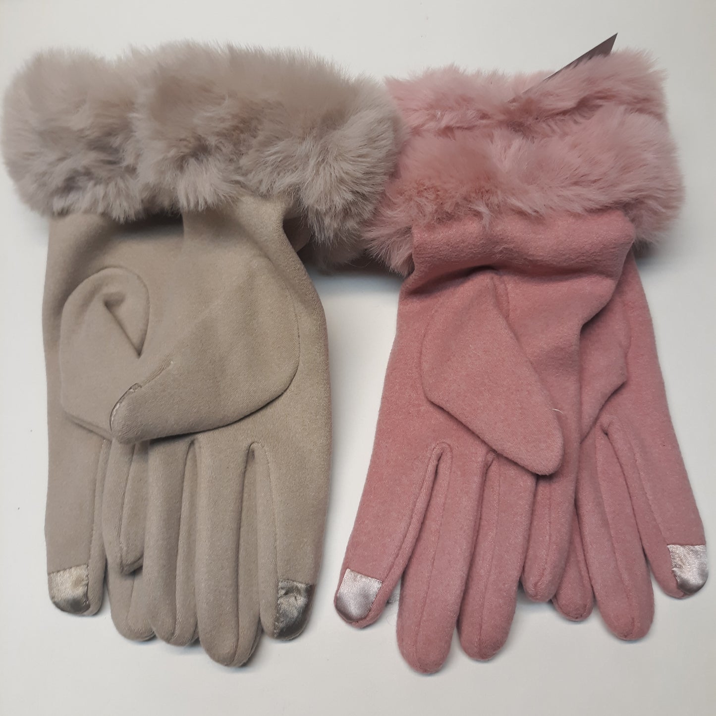 Gloves with Fur Trim Cuff