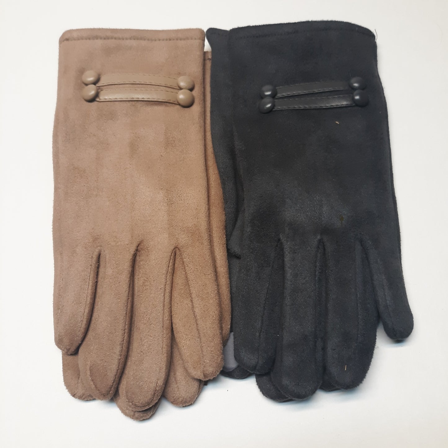 GLove Swede Look With Faux Leather Trim