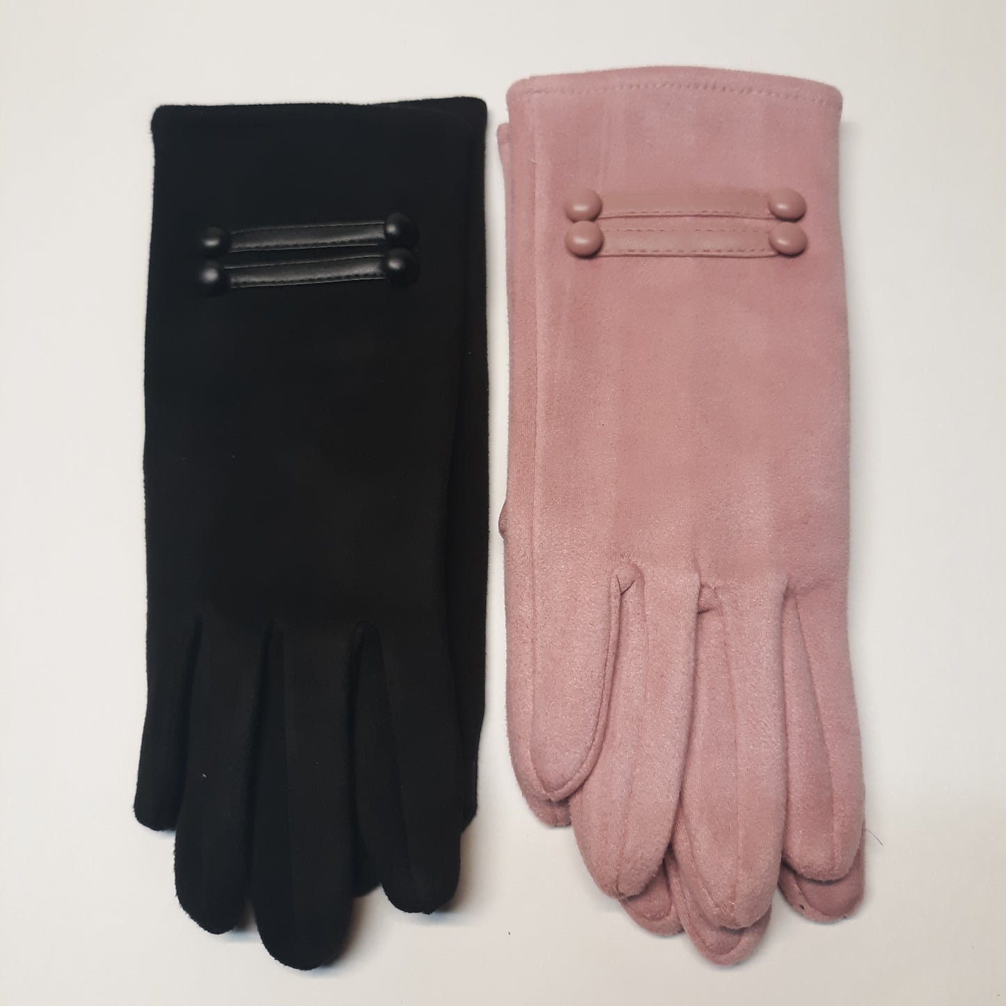 GLove Swede Look With Faux Leather Trim