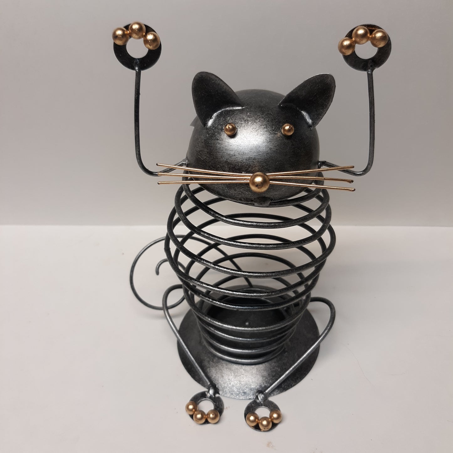 Cat Sitting Handmade Metal Sculpture