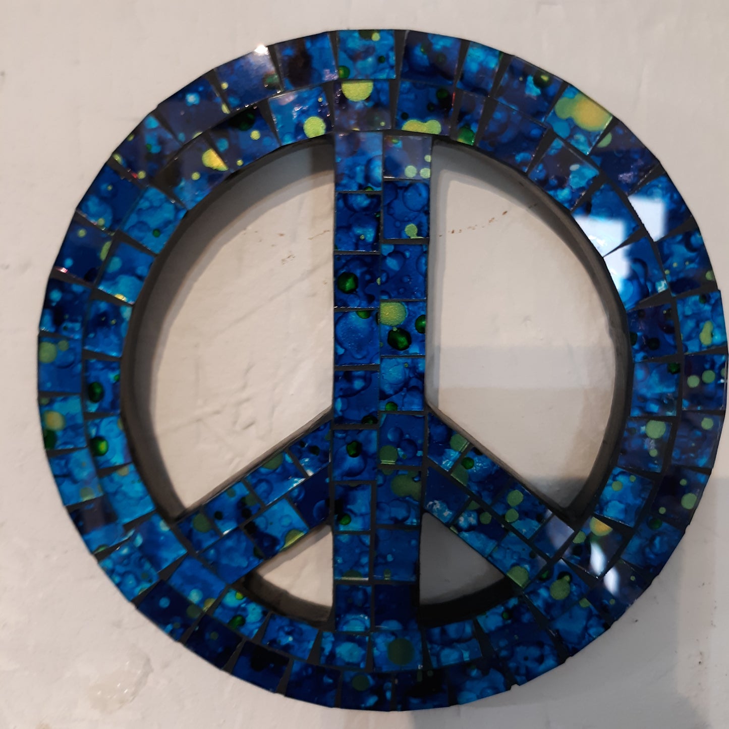 Peace Sign Wall Plaque - Handmade Glass Ceramic